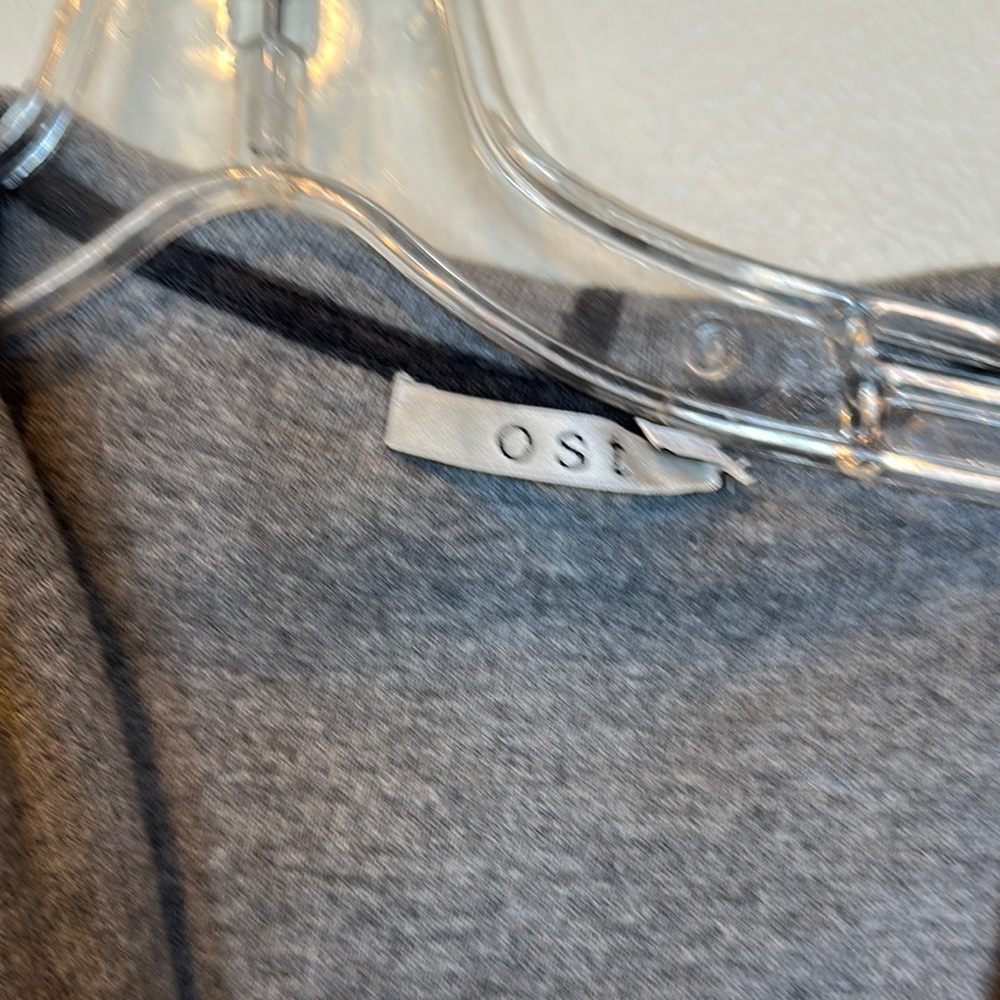 “OST” Black and Gray Women's open front hooded cardigan - Picture 2 of 8